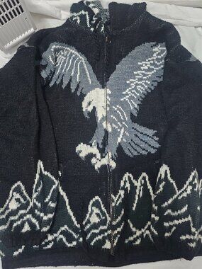 Thunder Wool Knit Full Zip Hooded Sweater